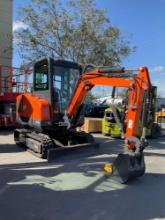 UNUSED 2024 AGT EXCAVATOR MODEL MY50R, GAS POWERED, ENCLOSED CAB, RUBBER TRACKS, PUSH BLADE, RUNS &
