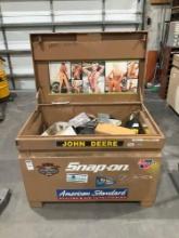 BROWN METAL INDUSTRIAL TOOL CHEST; APPROXIMATELY 48 IN L X 30 IN W X 34 IN T; CONTENTS INCLUDED