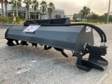 UNUSED 2025 WOLVERINE TILLER ATTACHMENT MODEL TL-12-72W FOR UNIVERSAL SKID STEER, APPROX 72in W