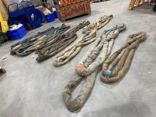 LARGE LOT OF RIGGING SLINGS; VARIOUS BRANDS, MODELS, AND CAPACITIES