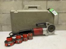 RIGID 600 HAND-HELD PIPE THREADER SET; INCLUDING DIE HEADS AND CARRYING CASE