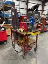 LICOLN SP-125 PLUS ARC WELDER SETUP WITH CART AND AIRGAS COMPRESSED GAS TANK; WELDER APPROXIMATE ...
