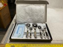 UNUSED SILVER PLATED CUTLERY SET, FORKS, SPOONS AND STAND