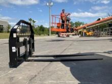 UNUSED 2025 GIYI FORK ATTACHMENT FOR SKID STEER , FORKS APPROX 60in LONG