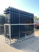 UNUSED GALVANIZED STEEL FENCE MODEL FEN20, APPROX 10FT L x 7FT H , APPROX 20PCS FENCE PANELS & AP...