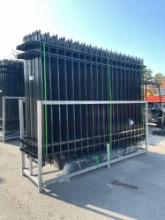 UNUSED GALVANIZED STEEL FENCE MODEL FEN20, APPROX 10FT L x 7FT H , APPROX 20PCS FENCE PANELS &