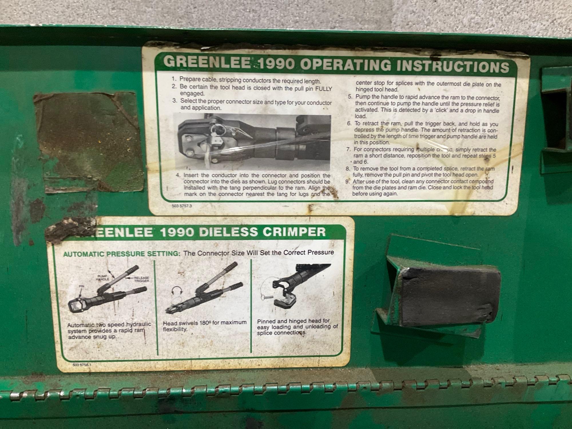 GREENLEE DIELESS CRIMPER KIT MODEL 1990