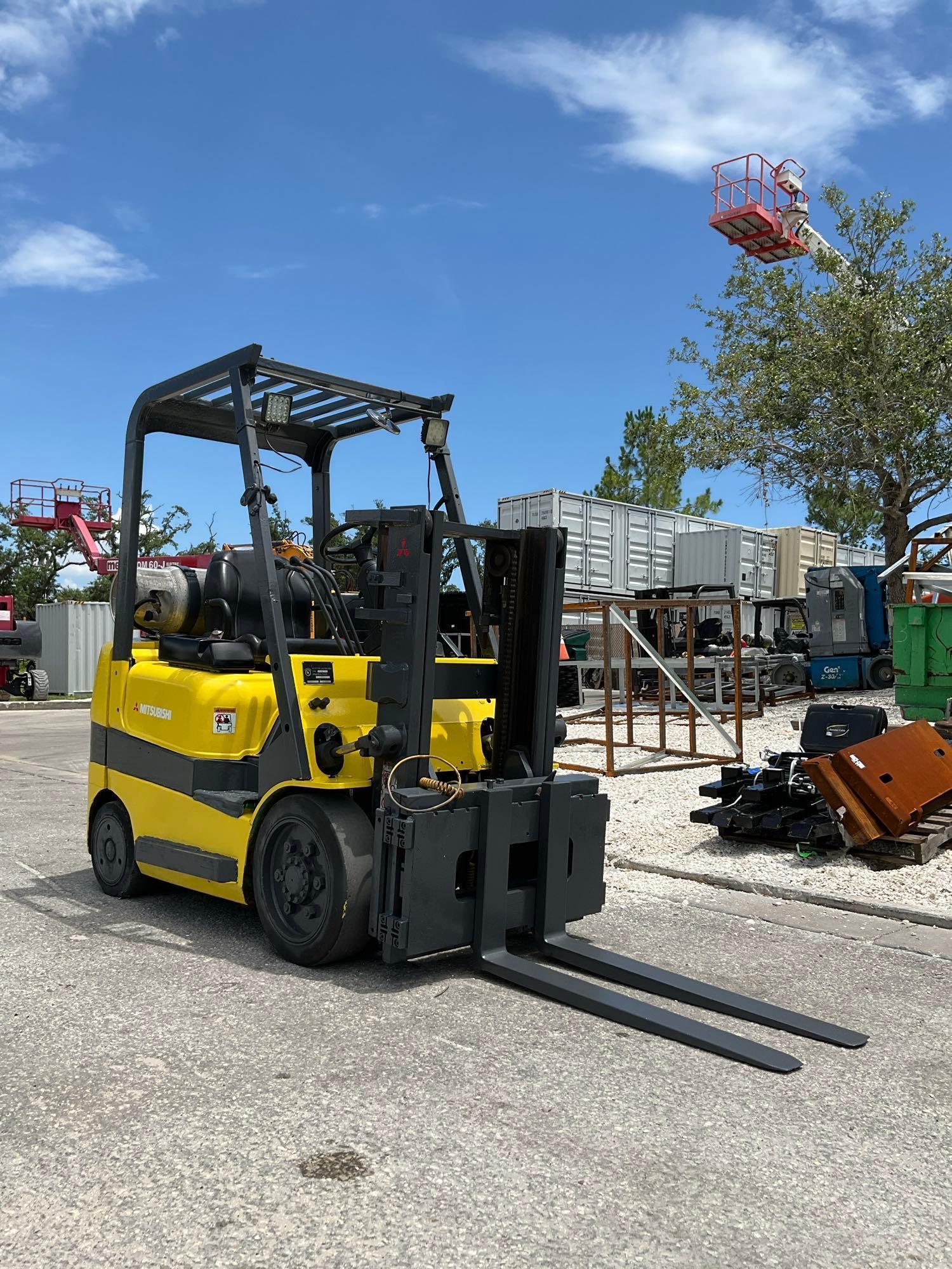 MITSUBISHI FORKLIFT MODEL FGC20K1, LP POWERED, APPROX MAX CAPACITY 4000LBS, APPROX MAX HEIGHT 80in,
