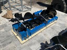( 1 ) UNUSED 2025 GIYI AUGER ATTACHMENT FOR SKID STEER, BITS APPROX 8in / 12in & 16in