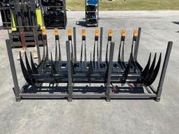 ( 1 ) UNUSED 2025 GIYI CURVED LOG GRABBER ATTACHMENT MODEL GY-CLG72C FOR SKID STEER, APPROX 72in