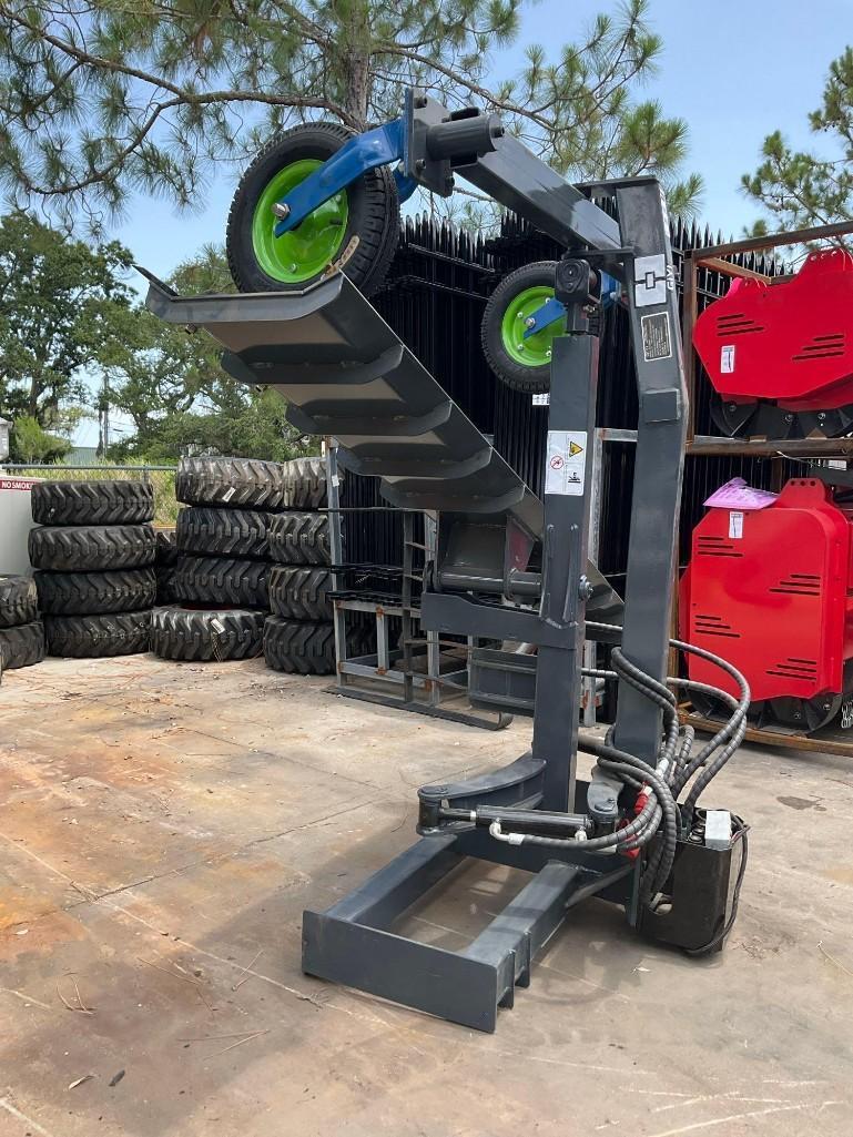 UNUSED 2025 GIYI GRADER W/ HYDRAULIC WHEELS MODEL GY-GR87 FOR SKID STEER LOADER, APPROX BLADE WIDT