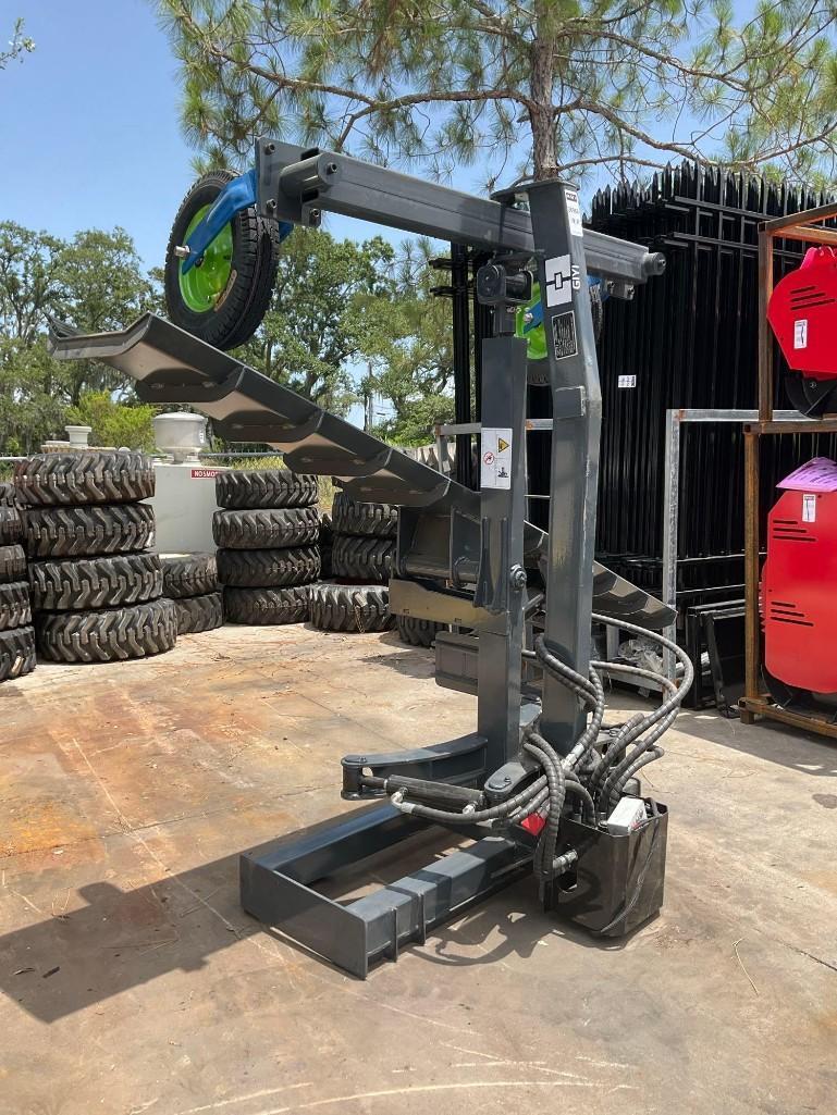 UNUSED 2025 GIYI GRADER W/ HYDRAULIC WHEELS MODEL GY-GR87 FOR SKID STEER LOADER, APPROX BLADE WIDT