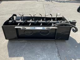 ( 1 ) UNUSED 2025 GIYI ROTARY TILLER ATTACHMENT MODEL GY-XGJ MINI SKID STEER, APPROX 40in L