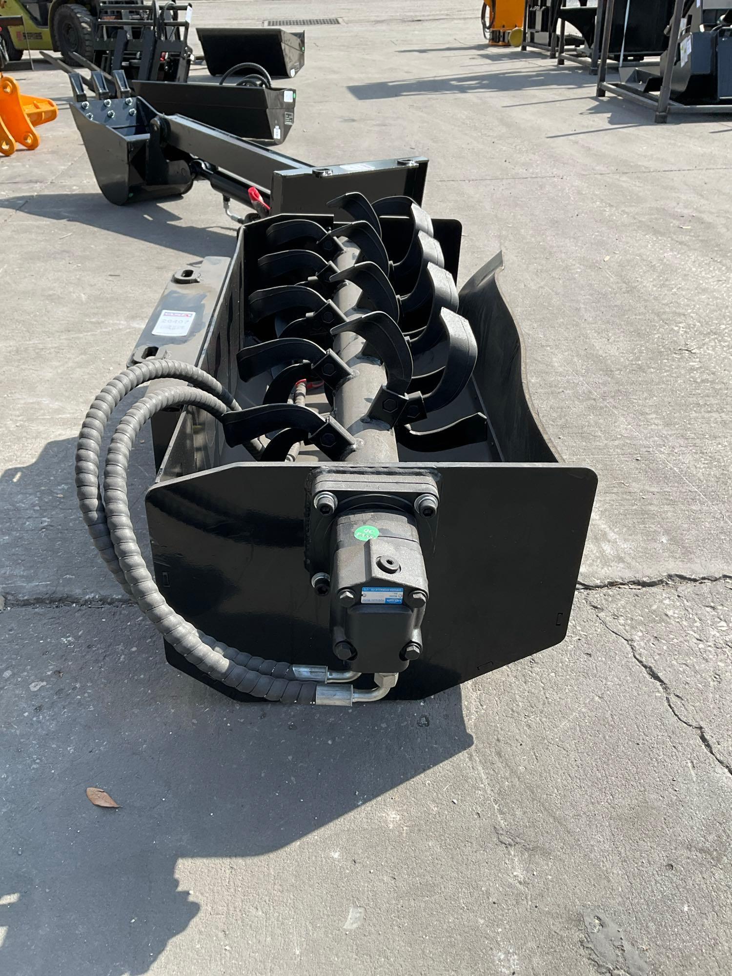 ( 1 ) UNUSED 2025 GIYI ROTARY TILLER ATTACHMENT MODEL GY-XGJ MINI SKID STEER, APPROX 40in L