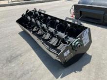 ( 1 ) UNUSED 2025 GIYI ROTARY TILLER ATTACHMENT MODEL GY-RT57 FOR SKID STEER, APPROX 57in L