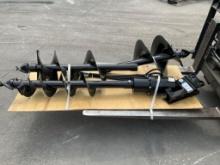 PALLET OF ( 3 ) UNUSED GIYI 2025 AUGER FOR SKID STEER, APPROX 8in / 12in & 16in