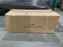 UNUSED ZYM 2in X 27FT RATCHET STRAPS, APPROX 10PCS IN BOX