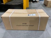 UNUSED ZYM 2in X 27FT RATCHET STRAPS, APPROX 10PCS IN BOX