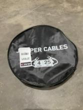 UNUSED TOP DC JUMPER CABLES, 4 GAUGE, APPROX 25FT(PLEASE NOTE STOCK PHOTOS USED)