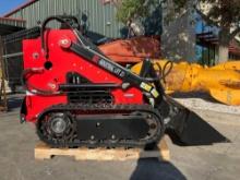UNUSED 2024 AGT MINI SKID STEER LOADER MODEL LRT23, GAS POWERED, RUBBER TRACKS, BUCKET APPROX 43in,