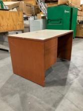DESK W/ BUILT IN FILE CABINET