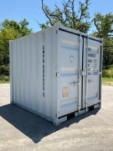 UNUSED 2025 8FT OFFICE / STORAGE CONTAINER, FORK POCKETS WITH SIDE DOOR ENTRANCE & SIDE WINDOW, A...