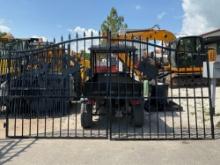 SET OF UNUSED GREAT BEAR 14FT BI PARTING WROUGHT IRON GATES, 7FT EACH PIECE (14' TOTAL WIDTH). 2