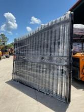 ( 1 ) SET OF UNUSED 14FT BI PARTING WROUGHT IRON GATES, 7FT EACH PIECE (14FTTOTAL WIDTH). 2 PIECES