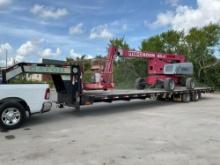 2016 MEC BOOM LIFT MODEL 60-J W/ 2020 GATORMADE 40FT GOOSENECKELITE 249 TRAILER, DIESEL, APPROX MAX