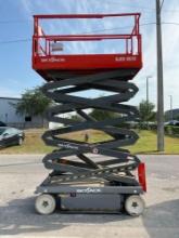 SKYJACK SCISSOR LIFT MODEL SJ4632, ELECTRIC; LOW HRS SHOWING, APPROX MAX PLATFORM HEIGHT 32 FT, B...