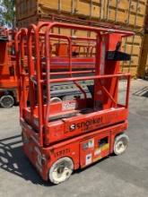 2014 SNORKEL MAN LIFT MODEL TM12 ANSI, ELECTRIC, APPROX MAX PLATFORM HEIGHT 12FT, NON MARKING TIR...