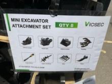 UNUSED 2025 VICSEC MINI EXCAVATOR ATTACHMENT SET WHICH INCLUDES ( 1 ) BUCKET WITH TEETH / ( 1 )