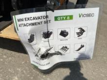 UNUSED 2025 VICSEC MINI EXCAVATOR ATTACHMENT SET WHICH INCLUDES ( 1 ) BUCKET WITH TEETH / ( 1 )