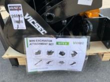 UNUSED 2025 VICSEC MINI EXCAVATOR ATTACHMENT SET WHICH INCLUDES ( 1 ) BUCKET WITH TEETH / ( 1 )