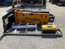 UNUSED 2025 WOLVERINE CONCRETE HYDRAULIC BREAKER ATTACHMENT MODEL CB-11-750F FOR UNIVERSAL SKID