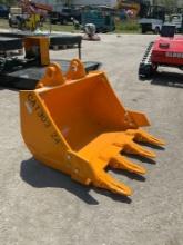 ( 1 ) UNUSED 2025 CAT 303 BUCKET W/TEETH ATTACHMENT APPROX 24in