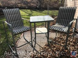 Bar height patio table and (2) bar height patio chairs