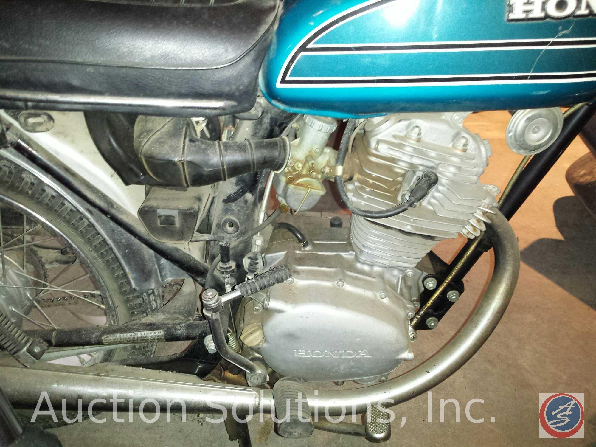 1974 Honda CB 125 Motorcycle. 5413 Miles. Motor turns; has good compression. **Key is NOT available.