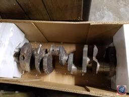 Used small block Chevy crankshaft, box of chain, cables and more