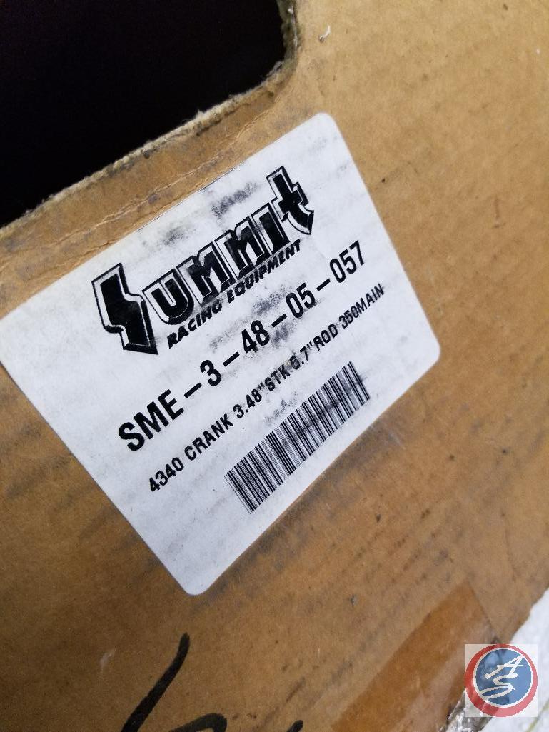 Used small block Chevy crankshaft, box of chain, cables and more