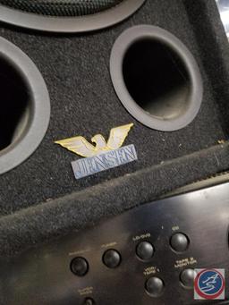 Pioneer stereo #VSX-305 with large Jensen speaker, and (2) wall mounted speakers. {BUYER MUST