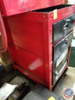 (3) drawer tool chest, metal on rolling dolly