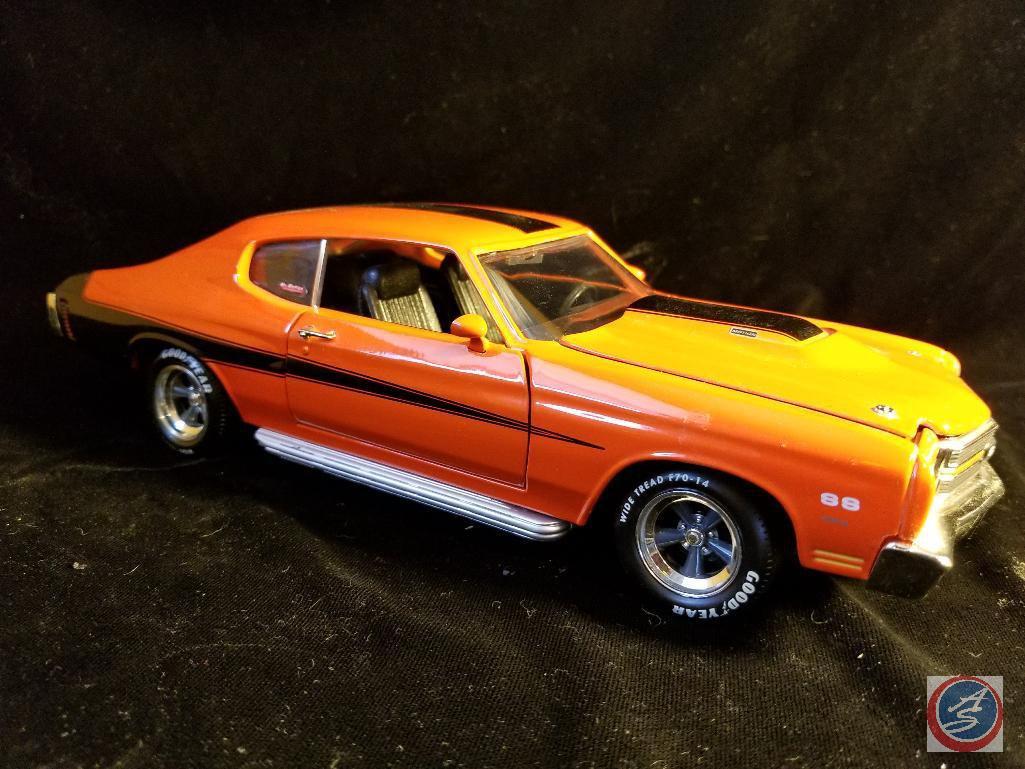Die cast Chevelle SS, orange in color with black racing stripe