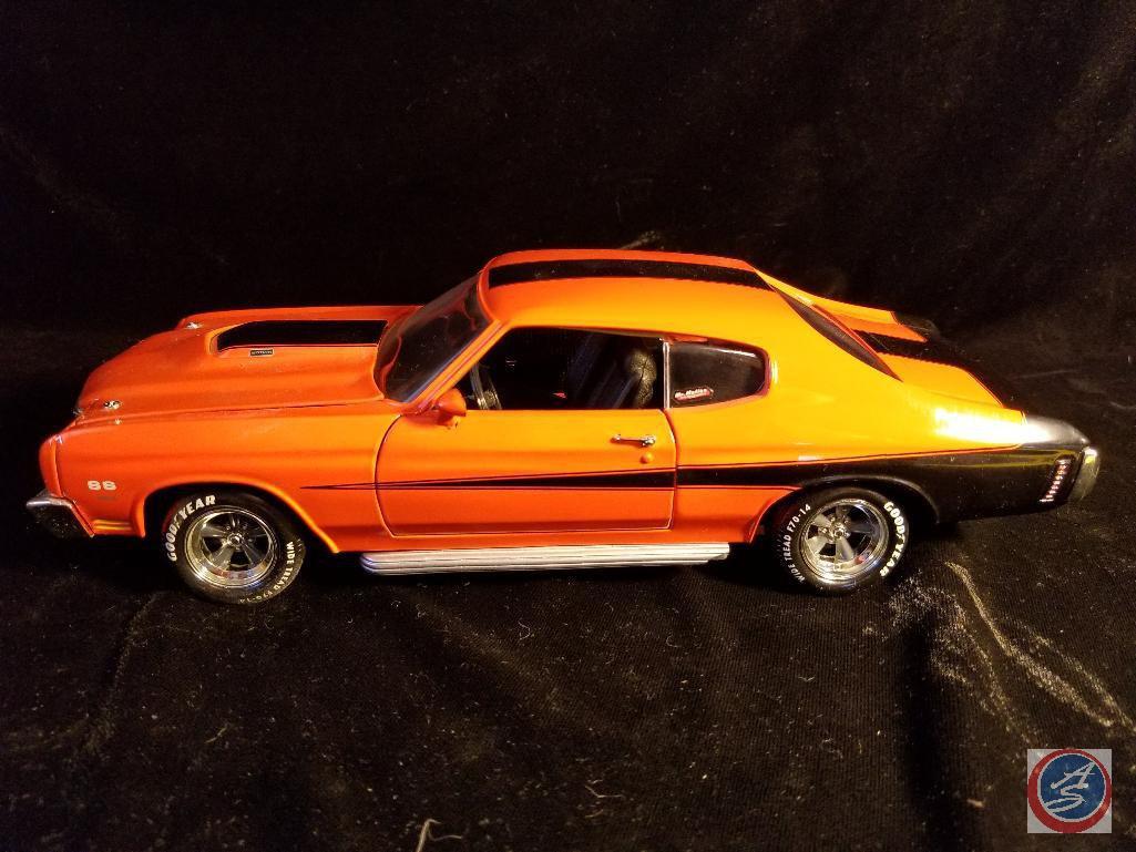 Die cast Chevelle SS, orange in color with black racing stripe
