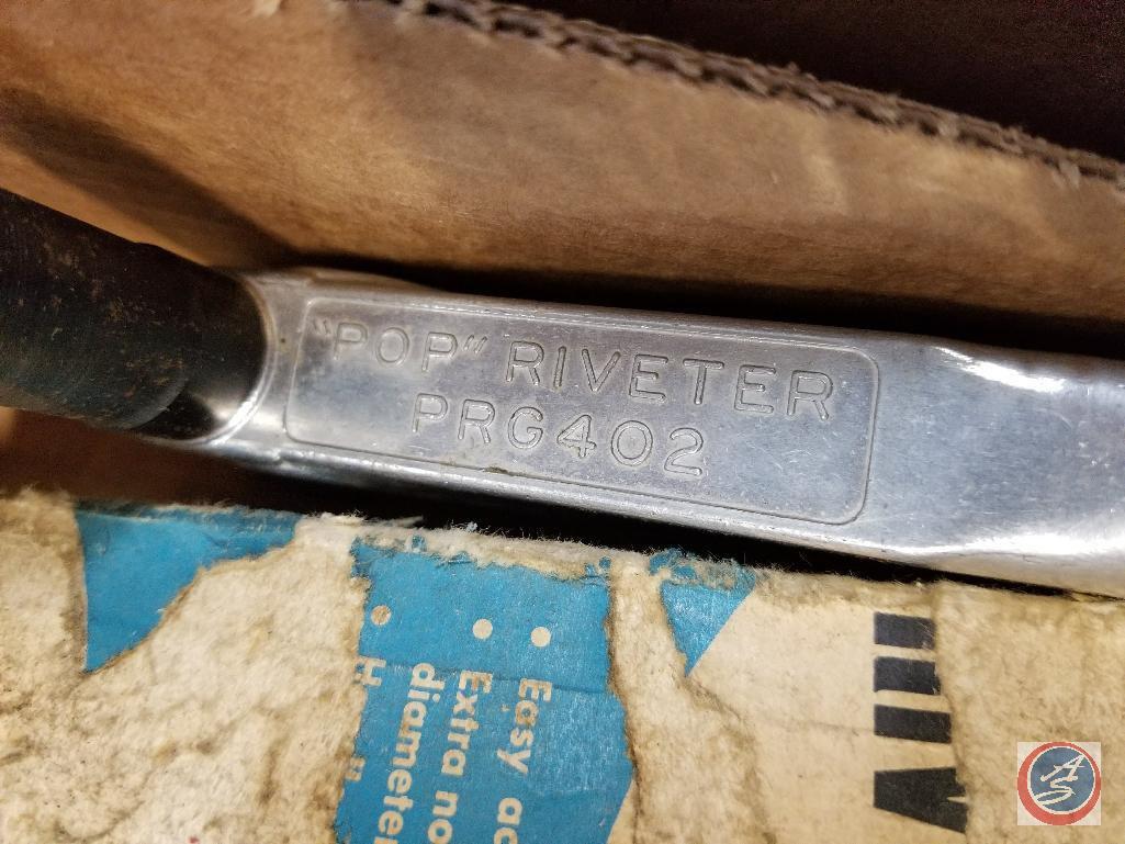 Hand Pop Riveter (model #PRG402), assorted "POP" rivets, number and letter stamps