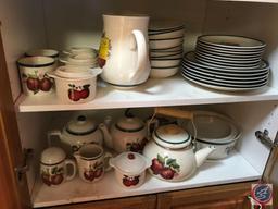 Set of Casuals made in China Apple design plates, bowls, teapots, cups,vegetable bowls