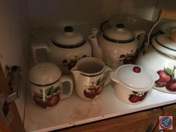 Set of Casuals made in China Apple design plates, bowls, teapots, cups,vegetable bowls