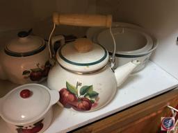 Set of Casuals made in China Apple design plates, bowls, teapots, cups,vegetable bowls