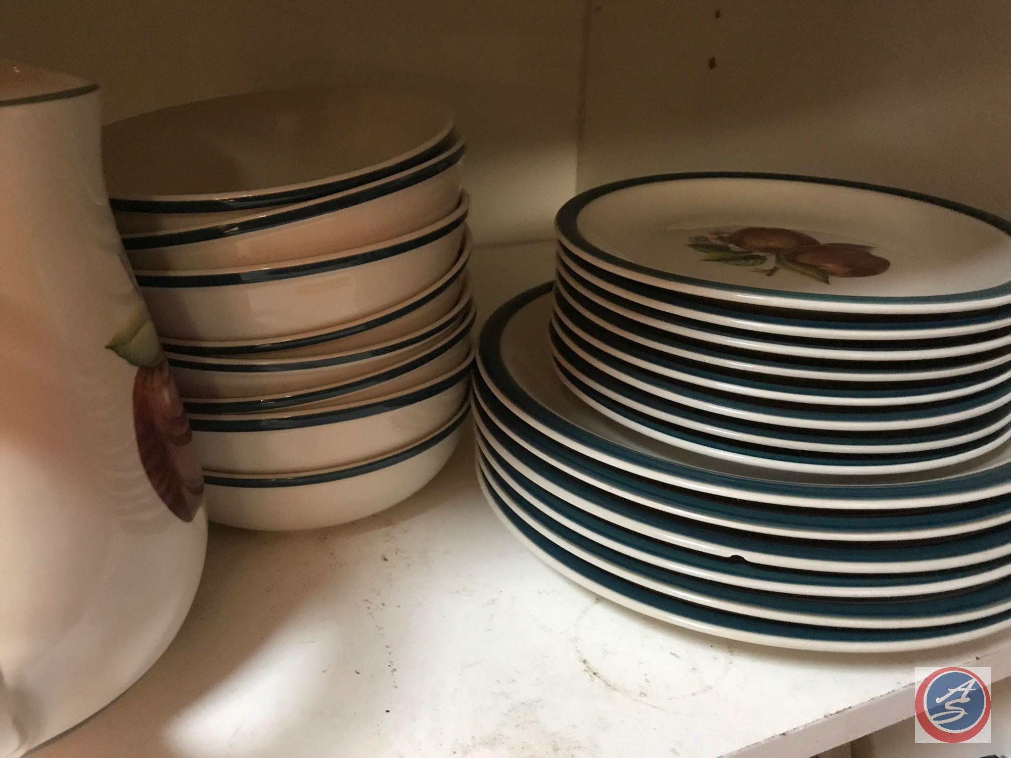 Set of Casuals made in China Apple design plates, bowls, teapots, cups,vegetable bowls