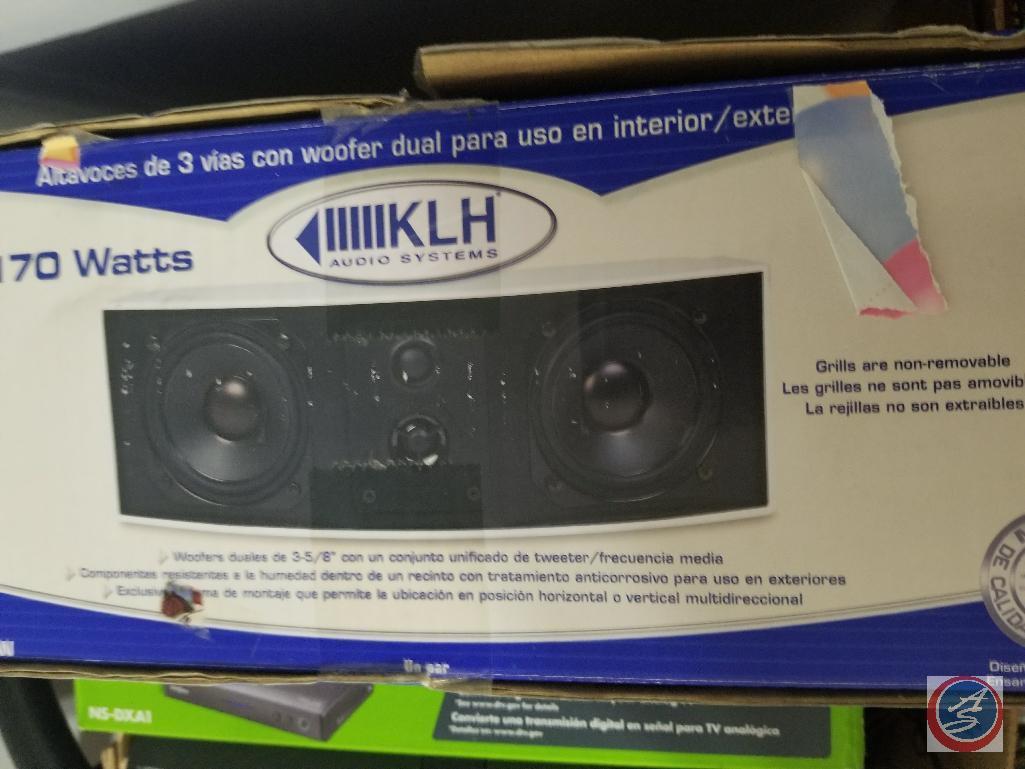 KLH Audio Systems Woofer in Original Box; CyberHome and JVC DVD Players; Insignia Analog to Digital